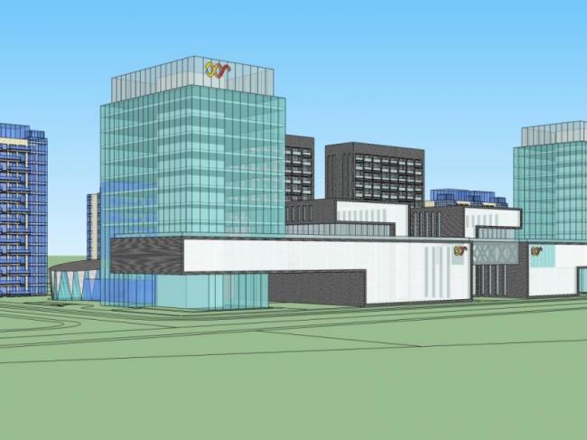 Modern High-Rise Office Building Model in SketchUp