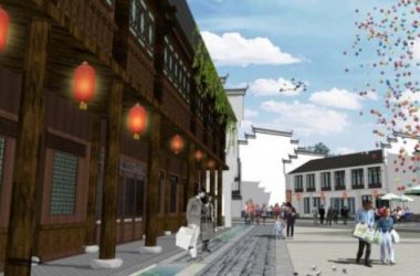 SketchUp Business Model: A Chinese-Style Commercial Street Approach-BIM WORLD