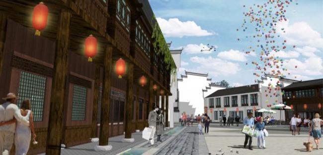 SketchUp Business Model: A Chinese-Style Commercial Street Approach