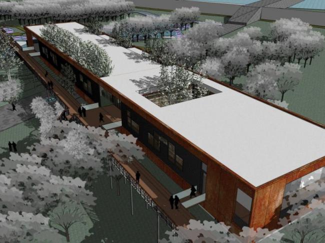 SketchUp Cultural Model: Multi-Story Museum Featuring Modern Architectural Design