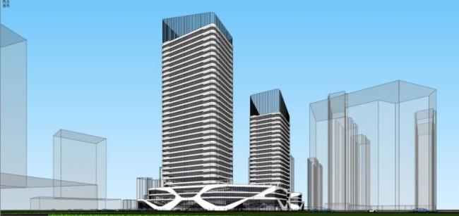 SketchUp Complex Model: Multi-Story Modern Commercial Office Building