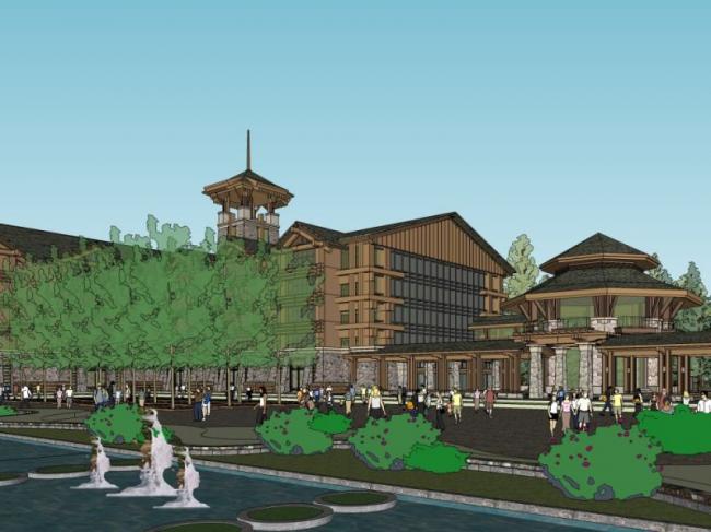 Classical Multi-Story Resort Hotel SketchUp Model
