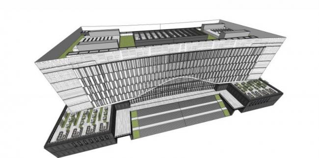 Modern Multi-Story Office Building Model in SketchUp