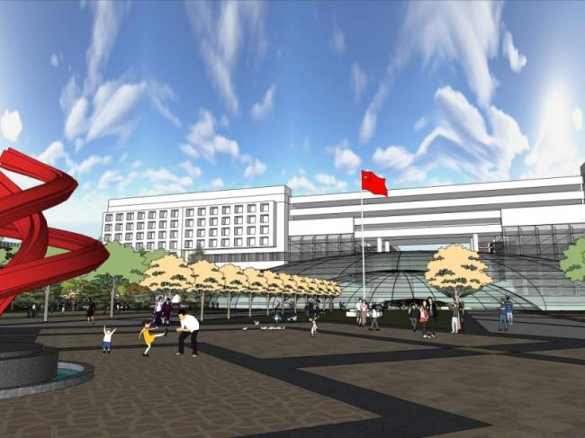 Modern High-Rise Office Building Model in SketchUp
