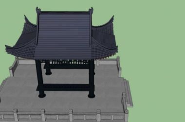 Chinese-Style Pavilion Sketch Model in SketchUp-BIM WORLD