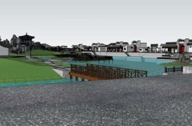 SketchUp Landscape Design: Chinese-Style Waterfront Model-BIM WORLD