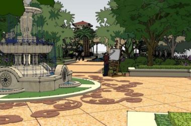 Classical Waterfront Landscape Design in SketchUp-BIM WORLD