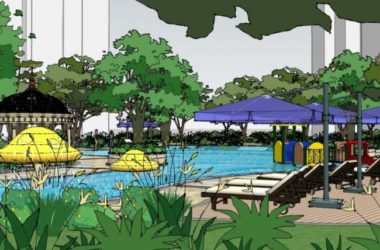 Classical Style Swimming Pool Landscape Model in SketchUp-BIM WORLD
