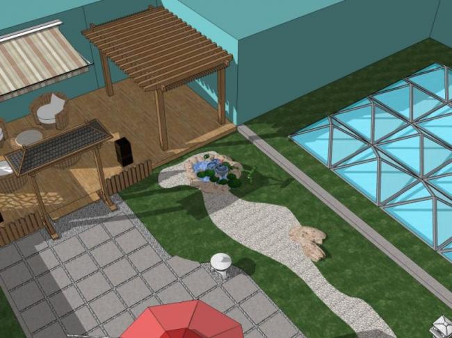 SketchUp Landscape Design: Classical Style Roof Garden