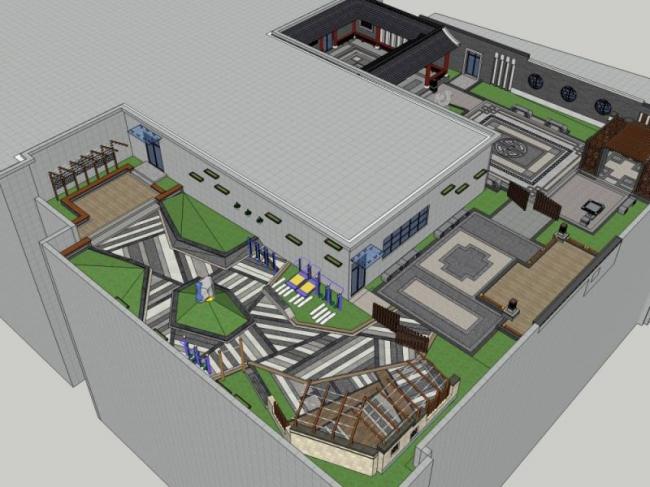 SketchUp Landscape Design: Modern Chinese-Style Roof Garden