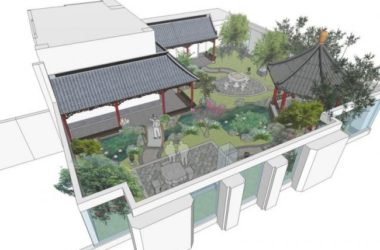 SketchUp Landscape Design: Chinese-Style Roof Garden-BIM WORLD