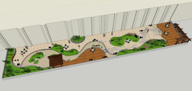 Modern Roof Garden Landscape Model in SketchUp