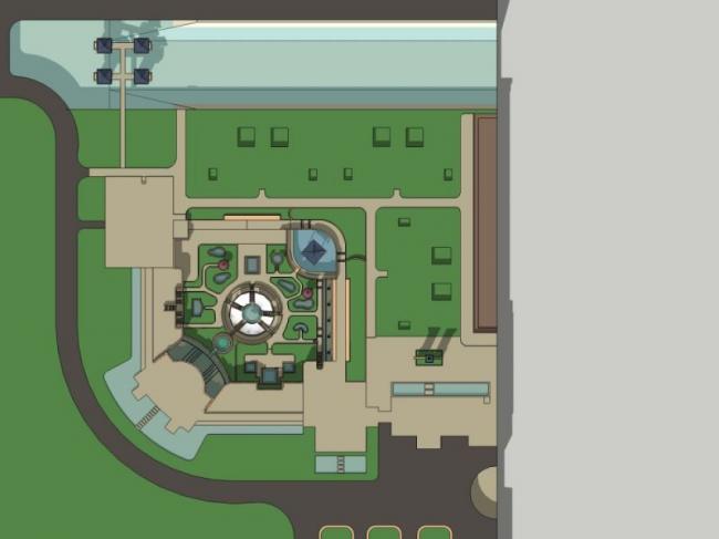 SketchUp Landscape Design: European-Inspired Classical Square Layout