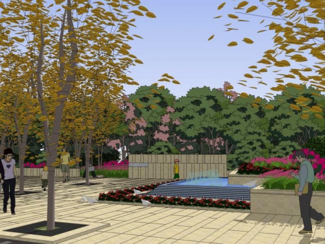 Modern Commercial Landscape Design in SketchUp
