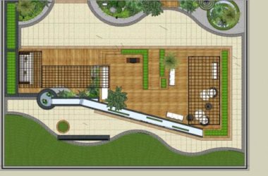 Modern Roof Garden Design in SketchUp Landscape Model-BIM WORLD