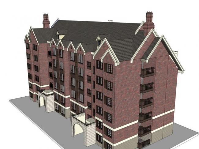 SketchUp Multi-Story Residential Building Model | European Classical Style