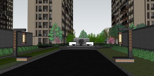 SketchUp Residential Models: Modern Chinese-Style High-Rise Buildings