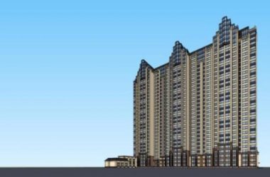 Classical-Style High-Rise Residential Building with Ground Floor Commercial Space – SketchUp Model-BIM WORLD