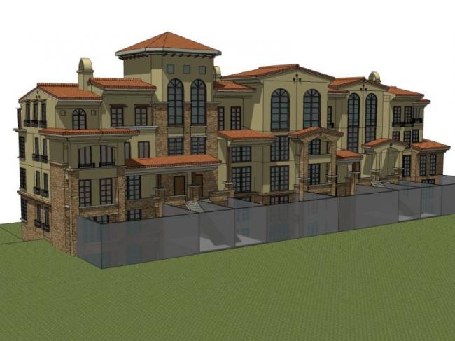 European-Inspired Multi-Story Residential Architecture in SketchUp