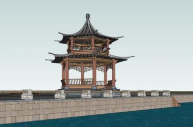 Chinese-Style Pavilion Sketch Model in SketchUp-BIM WORLD