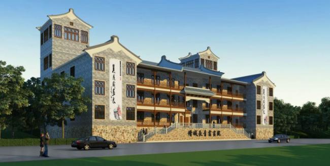 SketchUp Cultural Model: Multi-Story Art Academy Featuring Traditional Chinese Architecture