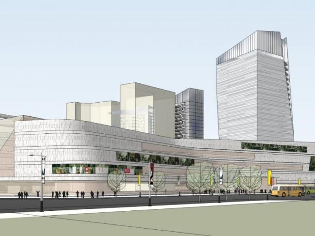 SketchUp Complex Model: Multi-Story Modern Commercial, Office, and Residential Building