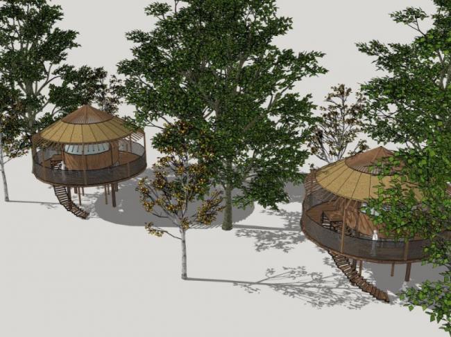 SketchUp Business Model: European-Style Low-Level Clubhouse Design