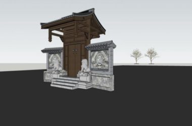 SketchUp Model: Chinese-Style Hanging Flower Gate-BIM WORLD