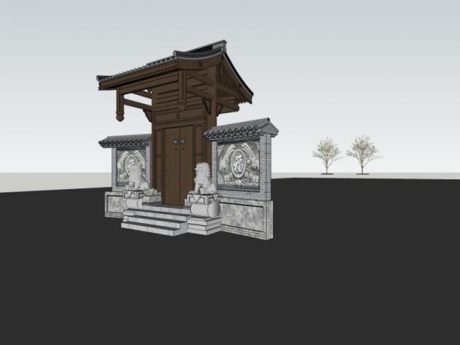 SketchUp Model: Chinese-Style Hanging Flower Gate