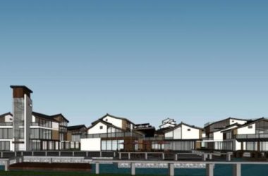 SketchUp Complex Model: Multi-Story Commercial, Residential, and Chinese-Style Hotel Design-BIM WORLD