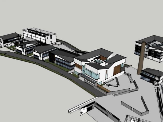 SketchUp Business Model: Multi-Story Commercial Street in Chinese Architectural Style