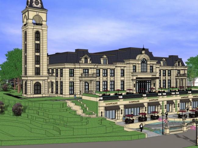 SketchUp Business Model: Multi-Story French-Style Sales Office Design