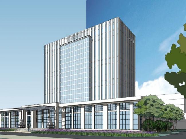 Modern High-Rise Office Building Model in SketchUp