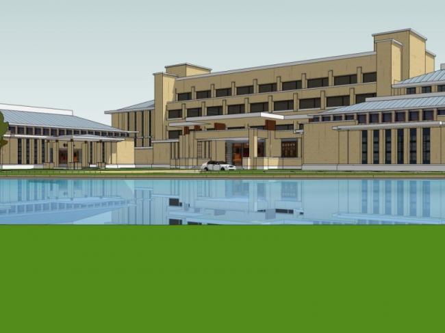 Modern Low-Rise Resort and Hotel Model in SketchUp