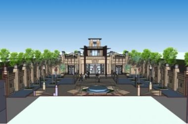 SketchUp Business Model: Modern Low-Rise Sales Office Design-BIM WORLD
