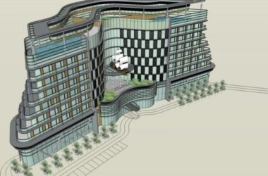 Modern Multi-Story Hotel Model in SketchUp-BIM WORLD