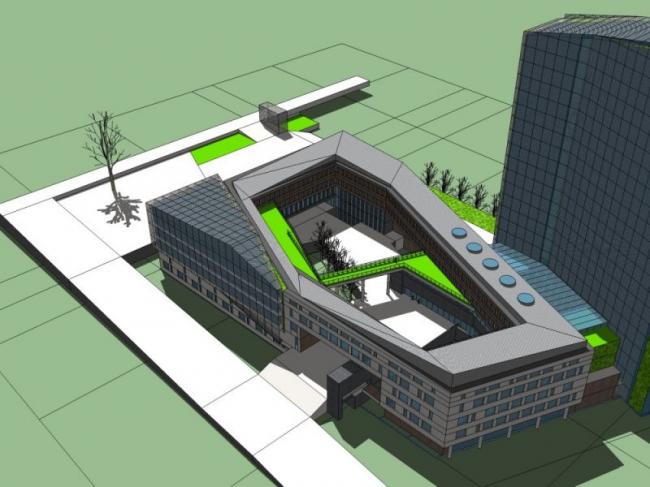 Modern High-Rise Office Building Model in SketchUp