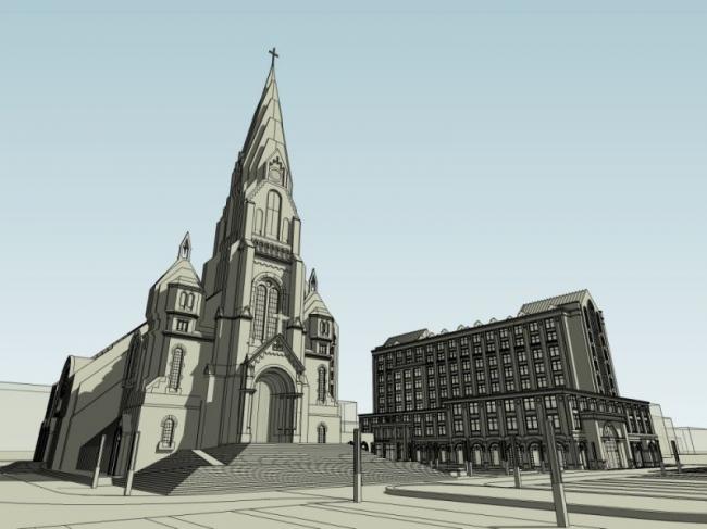 SketchUp Cultural Model: Multi-Story European Classical Catholic Church Architecture