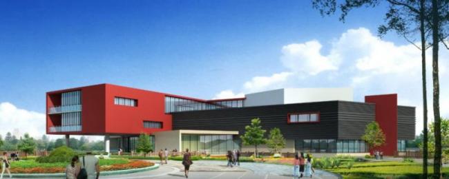Modern Multi-Story Cultural Palace Architectural Model in SketchUp