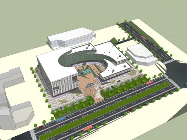 Modern Multi-Story Industrial Park and Office Space in SketchUp Model