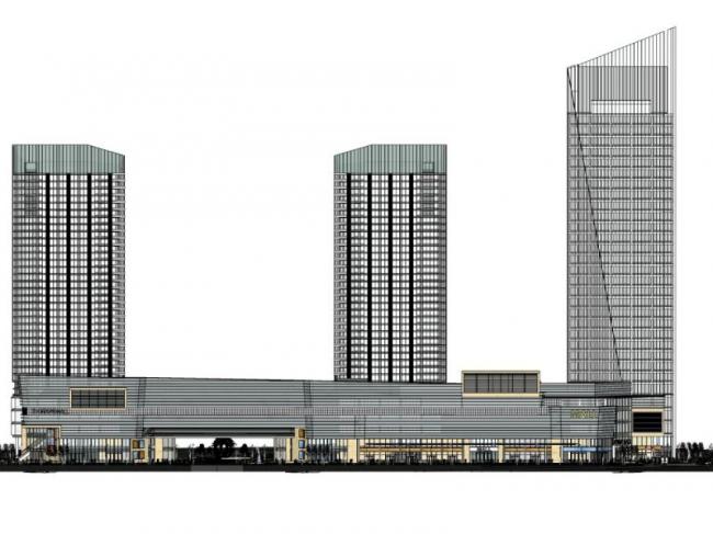 SketchUp Complex Model: Multi-Story Commercial, Office, and Modern Residential Building