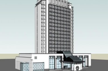 Modern Chinese High-Rise Hotel Model in SketchUp-BIM WORLD