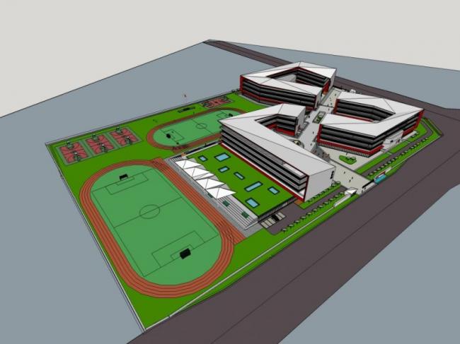 Modern Multi-Story School Campus Design in SketchUp