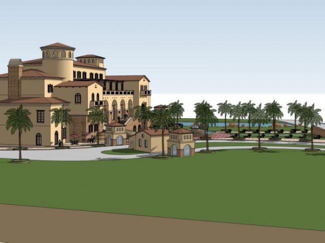 SketchUp Business Model: Designing a Multi-Story Spanish-Style Clubhouse
