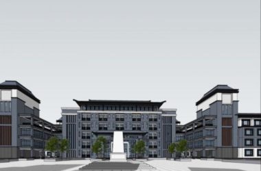 Multi-Story School Campus Model in Chinese Architectural Style | SketchUp Design-BIM WORLD