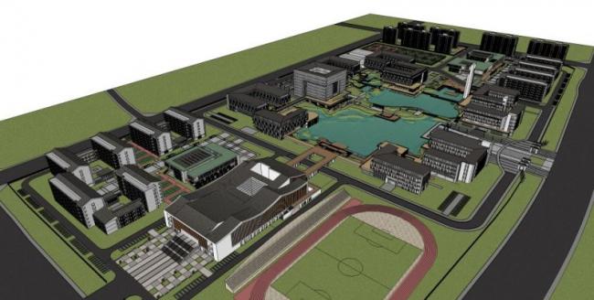 Modern Multi-Story School Campus Design in SketchUp