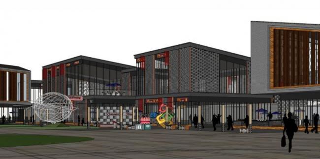 SketchUp Business Model: Modern Multi-Story Business Center Design