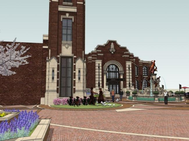 SketchUp Business Model: Classical-Style Low-Rise Sales Office Design