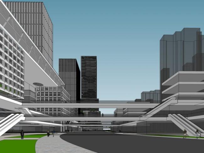 SketchUp Office Model: Modern Super High-Rise Building Design