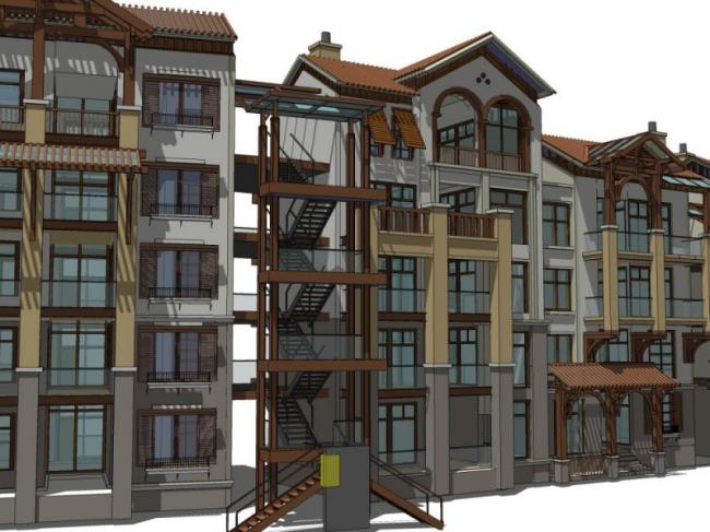 European-Style Multi-Story Residential Building | Classical Architecture in SketchUp Model